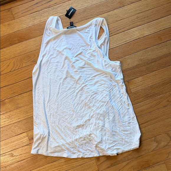 Express White Ruched Tank Top - Picture 4 of 4